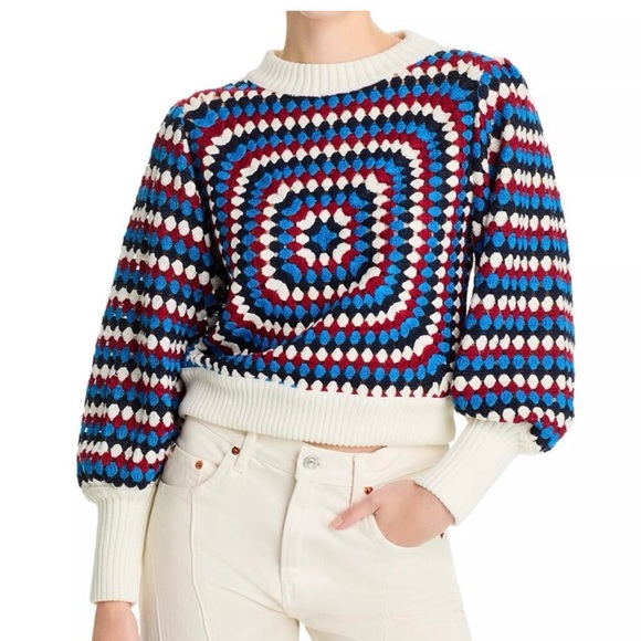FARM Rio Sweaters - NWT Farm Rio Crocheted Sweater Multicolored
